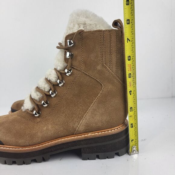 Marc Fisher Lzzie Women's Combat Boot Real Fur Brown Size 7 M - Picture 3 of 10
